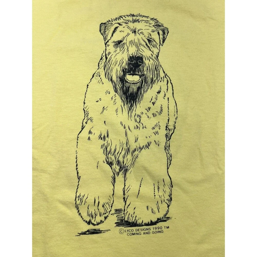 Vtg Fruit Of The Loom Mens Sz XL Yellow T-shirt Lyco 90S Single Stitch Come & Go